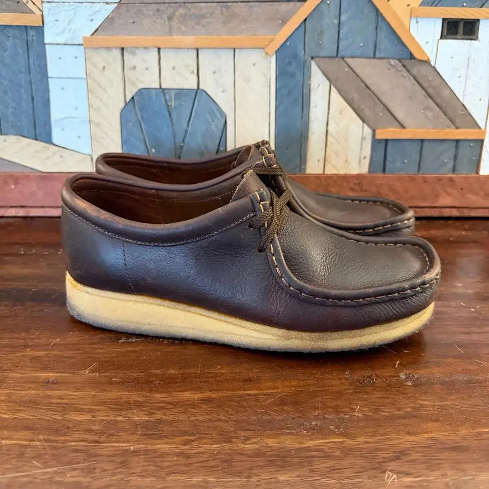 Clarks Wallabee Men’s Beeswax‎ Leather Moccasin Shoes - Size 7M